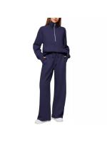 Conjuntos de dos piezas para mujer, tops y pantalones de cuello alto informales, trajes de moda para mujer, otoño - details 7