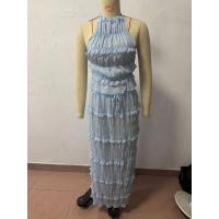 2025 Nuevo conjunto de dos piezas sin mangas de gasa con cintura elástica, conjunto de falda holgada para vacaciones - details 18