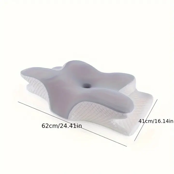 Almohada cervical vintage con temática de anime para alivio del dolor, almohada ortopédica de espuma viscoelástica ajustable para dormir en múltiples posiciones, funda transpirable de poliéster con cremallera, relleno de algodón de punto, lavable a - 1