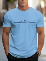 Verano de los hombres Casual tamaño suelto 100% algodón letra impresión cuello redondo manga corta camiseta Top - details 11