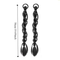 2 uds. De coleta larga trenzada para boxeo, banda para el cabello con cola de caballo doble, resistente al calor, extensión de cabello Natural - details 0