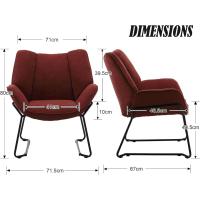 Sofá de Salón Moderno de Lino Estilo de Descanso con Brazo para Dormitorio - details 15