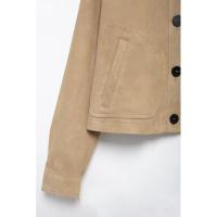 -2025 Chaqueta corta con cuello vuelto para mujer, lana de venado Simple, moda de otoño, nueva llegada - details 4