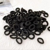 Gomas de Cabelo Elásticas Simples 100pcs Negras Accesorios para Peinados de Cola - details 4