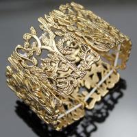 Brazalete Vintage de Hueco Ancho Pulsera Elástica de Moda en Color Oro - details 1