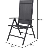 Silla plegable de aluminio Korfu, 67 x 59 x 113 cm, Carbón - details 11