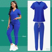 Uniforme de limpieza para mujer, Top exfoliante de enfermería, pantalones, traje médico, Ropa de Trabajo de niñera pediátrica, bata quirúrgica para quirófano, - details 18