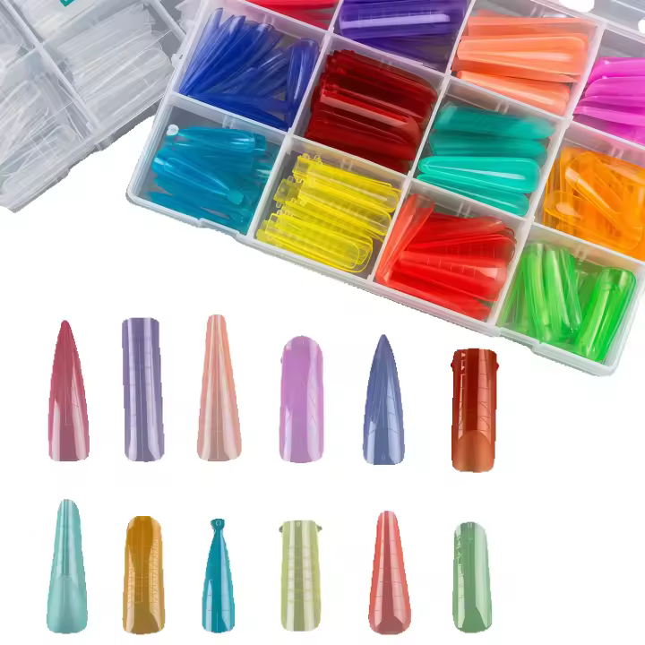 Nailpop-moldes reutilizables de doble forma para uñas, coloridas, con escala, múltiples formas, extensión de Arte de uñas, Kit de herramientas DIY, 75/150/288/360 Uds. - 1