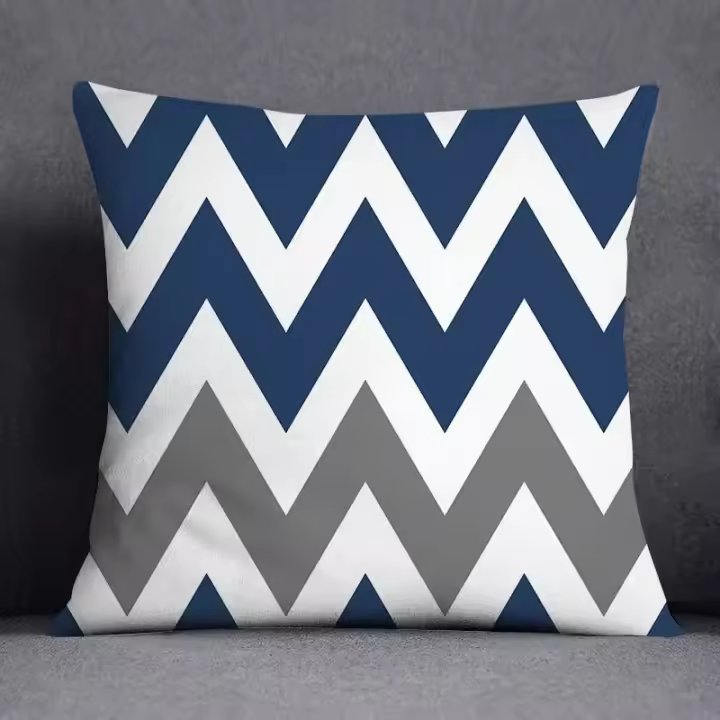 Funda de Almohada de Poliéster con Patrón Geométrico Tamaño 45x45CM Ideal para Decoración de Hogar - 1