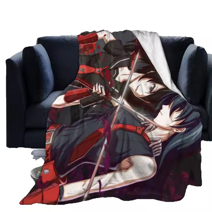 ¡Anime Akame Ga Kill! Manta cálida de forro polar para sofá, cama, sofá, V268 - 1