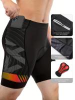 Pantalones cortos de ciclismo para hombre con bolsillo, acolchados y ligeros para ciclismo al aire libre y carreras - details 0