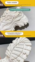 Zapatos blancos versátiles de suela gruesa que aumentan la altura, zapatos deportivos cómodos y transpirables. - details 3