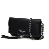 Bolso De Hombro Con Alas Negras Para Mujer, Cadena De Alas, Bolso De Cuero Cruzado Para Mujer - details 1