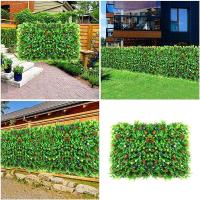 Plantas artificiales para decoración de césped, tablero de seto de eucalipto para pared de patio trasero, valla verde, 60x40cm - details 0