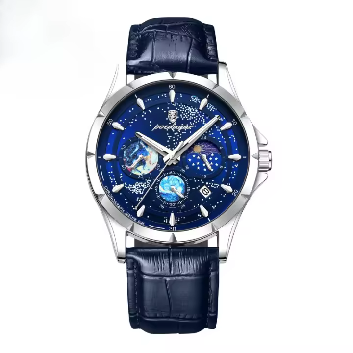 Nuevo reloj multifunción luminoso suizo para hombre, reloj de cuarzo resistente al agua - 1