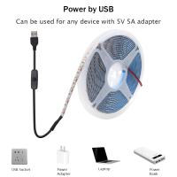 Tira de luces LED con interruptor, cinta de luz impermeable Flexible, 5V, USB, SMD2835, 60Led/m, para iluminación de dormitorio y retroiluminación de TV - details 3