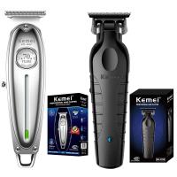 Kemei-cortadora de barba profesional de Metal para hombres, cortadora de barba eléctrica de litio, corte de pelo, hine, Original - details 1