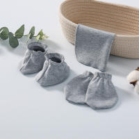 Conjunto de ropa de bebé recién nacido, color sólido del bebé, toalla cuadrada pequeña de algodón 0-3 meses conjunto de suministros de cubierta de manos y pies de algodón - details 7