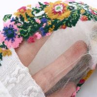 Calcetines Lolita bonitos de malla con perlas para mujer, medias de primavera, calcetines cortos, calcetines con flores bordadas - details 6