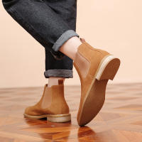 Nuevas botas Chelsea, botines cortos de piel abatible, botas de gamuza de vaca de cuero genuino para hombres - details 16