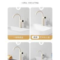 Grifo de Lavabo Alto Mezclador de Calor y Frío Montado en la Deck Mejoras del Hogar Herramientas - details 18
