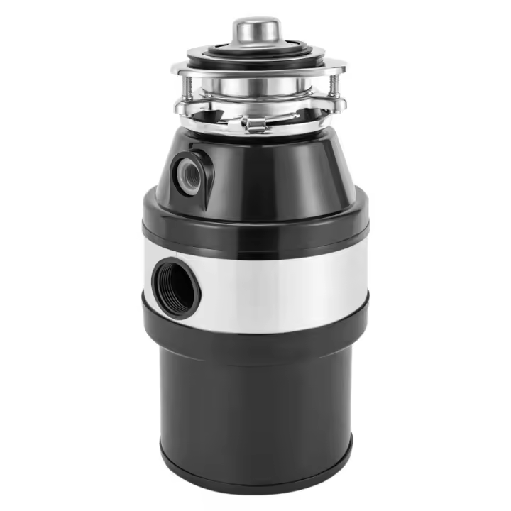 Eliminador de residuos de alimentos, acero inoxidable, negro, autolimpieza, molienda fina, 1.4L - 1