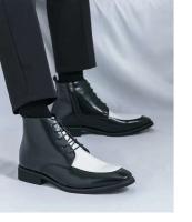 2023 nuevos zapatos de cuero antideslizantes con cordones altos de negocios a la moda para hombres - details 13