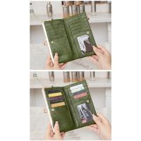 Cartera Larga Multifuncional De Colores Sólidos, Monedero De Mano Vintage, Tarjetero Con Cremallera Para Mujer - details 1