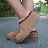 Nuevas botas de nieve con plataforma Ultra Mini para mujer, zapatos cálidos de invierno con forro de lana Natural de cuero de ante vacuno - details 7