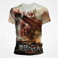 Camiseta de talla grande con estampado 3D de Attack Titan para hombre y mujer, manga corta transpirable de secado rápido con movimiento animado - details 7