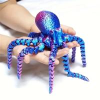 Estatuilla de pulpo impresa en 3D de 27CM con articulaciones flexibles para decoración de escritorio de oficina en casa, adorno de mesa de animales en el océano, juguete de regalo Ideal - details 1