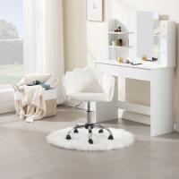 Silla de Escritorio Giratoria de 360 Grados Silla de Vestir de Terciopelo con Espalda de Peta y Ruedas Altura Ajustable Muebles y Organización - details 0