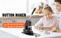 SucceBuy Máquina para hacer botones, kit de prensa para perforar insignias de varios tamaños de 1,25 + 2,25 pulgadas, fabricante de pines DIY para niños, con piezas de botones de 500 piezas, cortador de círculos y libro mágico - details 0