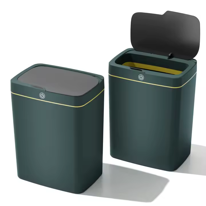 2 uds. Cubo de basura inteligente, cubo de inducción con Sensor eléctrico para el hogar, automático, para baño y cocina, 36L(18L + 18L) - 1