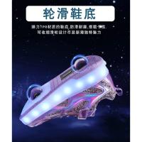 Zapatos de patín de 2 ruedas para mujer, zapatos de tendencia para niña con LED retráctil, zapatillas informales de doble propósito con ruedas - details 6