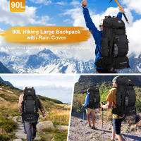 Mochila de viaje 90L para hombres deportes al aire libre bolsa de hombro para camping y senderismo hecho de nylon con correa ajustable capacidad de 80-100 litrosdetails 0