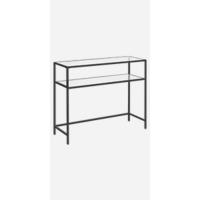 Mesa de Consola de Vidrio Templado Dorado Mesa de Entrada Ajustable con Marco de Metal para Sala de Estar - details 6