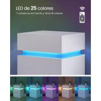 Mesita de Noche con Tira de Luz LED Multicolor Variable, 3 Cajones, Mesa Auxiliar, Estilo Moderno, 35 x 40 x 55 cm, Negro Efecto Madera LET0830B01 - details 13