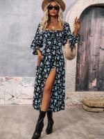 Elegante Vestido Maxi de Temporada Floral Estilo Boho Chic para Mujeres - details 6