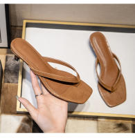 Chanclas de verano 2025 con punta cuadrada, diseño de gatito francés y clip en los dedos, tacón medio alto para mujer, tacón fino, sandalias frescas para uso exterior. - details 20