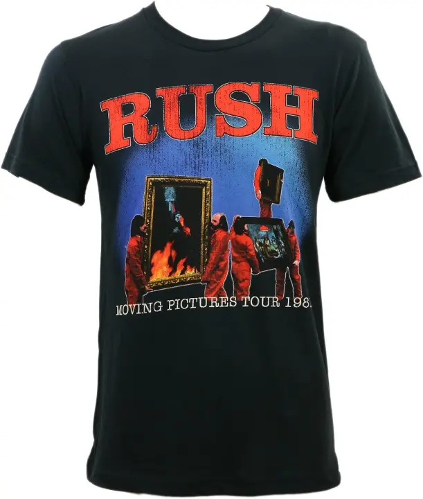 Rush-Camiseta de algodón para hombre, Camisa ajustada con imágenes móviles, gira 1981 - 1
