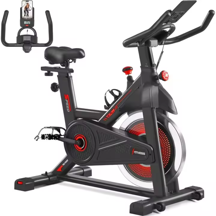 Bicicleta Estática Bicicleta de Ciclismo Interior con Pantalla LCD en Casa Estática de Profesional Volante Inercia 6 kg - 1
