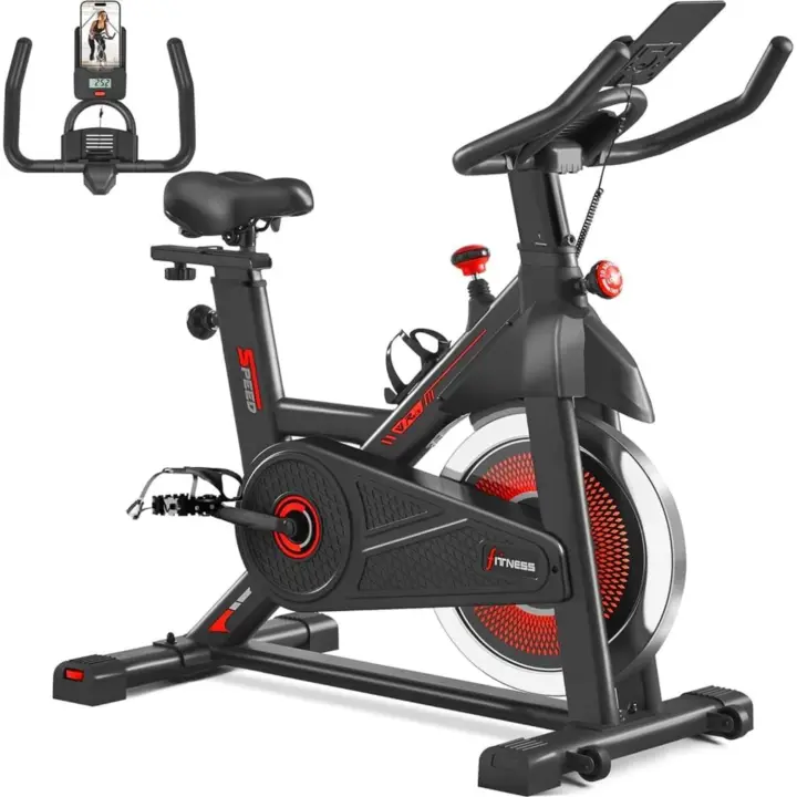 Bicicleta Estática Bicicleta de Ciclismo Interior con Pantalla LCD en Casa Estática de Profesional Volante Inercia 6 kg - 1
