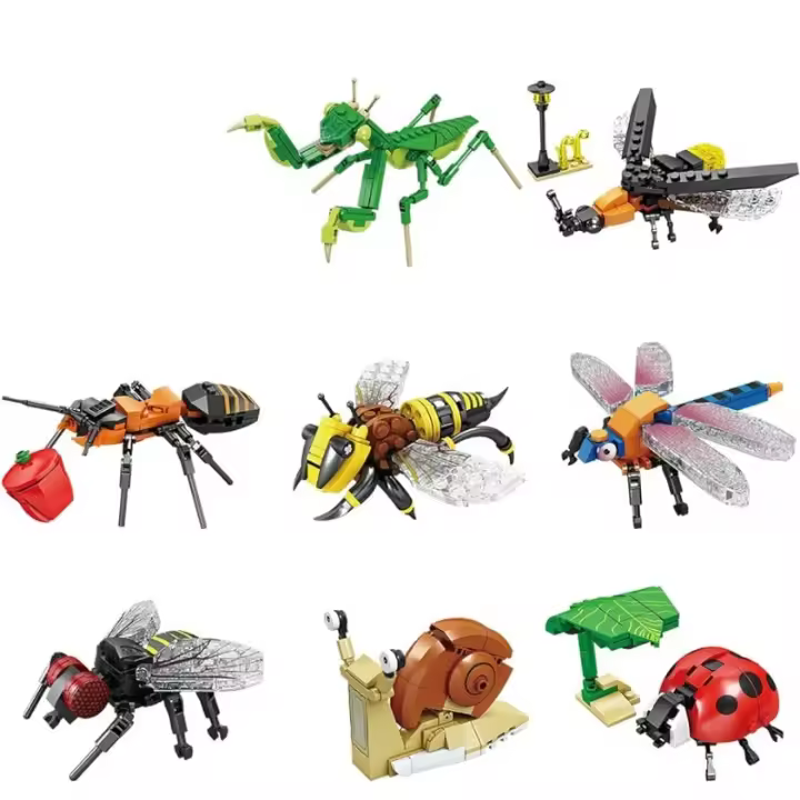 Creator-Juego de construcción de 8 insectos diferentes, Mini animales, juguetes de construcción para Goodie Bags, medias embutidoras - 1