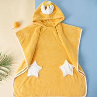 Capa con capucha absorbente de vellón de coral de alta densidad para niños, se puede utilizar una capa de toalla envolvente - details 2