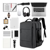 Mochila de viaje clásica para hombre, morral de negocios expandible con USB, bolsa de gran capacidad para ordenador portátil, impermeable, a la moda - details 3