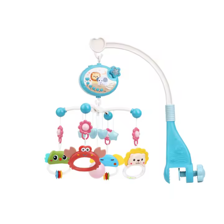 Proyector Musical Giratorio Infantil Campana de Cama Sonajero Móvil para Cuna de Bebé de 0-12 Més - 1