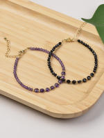 Una elegante pulsera de pastel redonda con corte de piedra natural de 4 mm y tamaño ajustable, adecuada para regalos diarios a juego, joyería para niñas - details 3