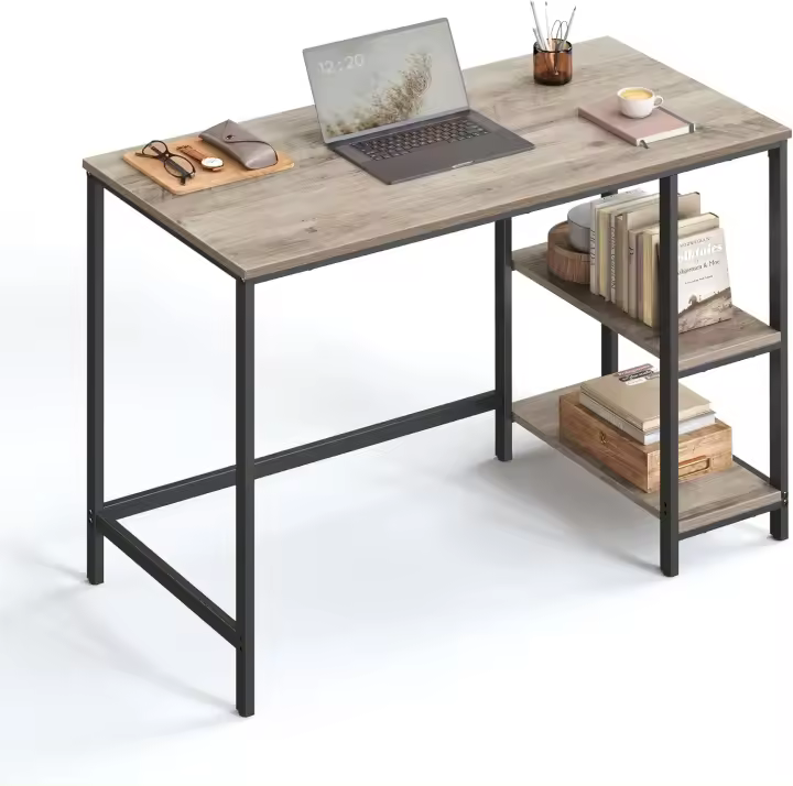Mesa de Escritorio Moderna 100 x 50 x 76 cm Estilo Rústico Marrón y Negro - 1