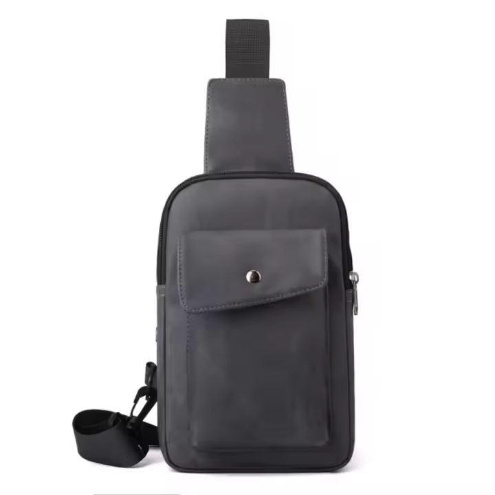 Bolso de pecho Simple de gran capacidad para hombre, riñonera informal impermeable para hombre, bolso multifuncional para teléfono móvil de estilo coreano para niños - 1